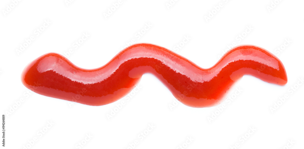 Closeup red ketchup tomato sauce isolated on white background Closeup red ketchup tomato sauce isolated on white background