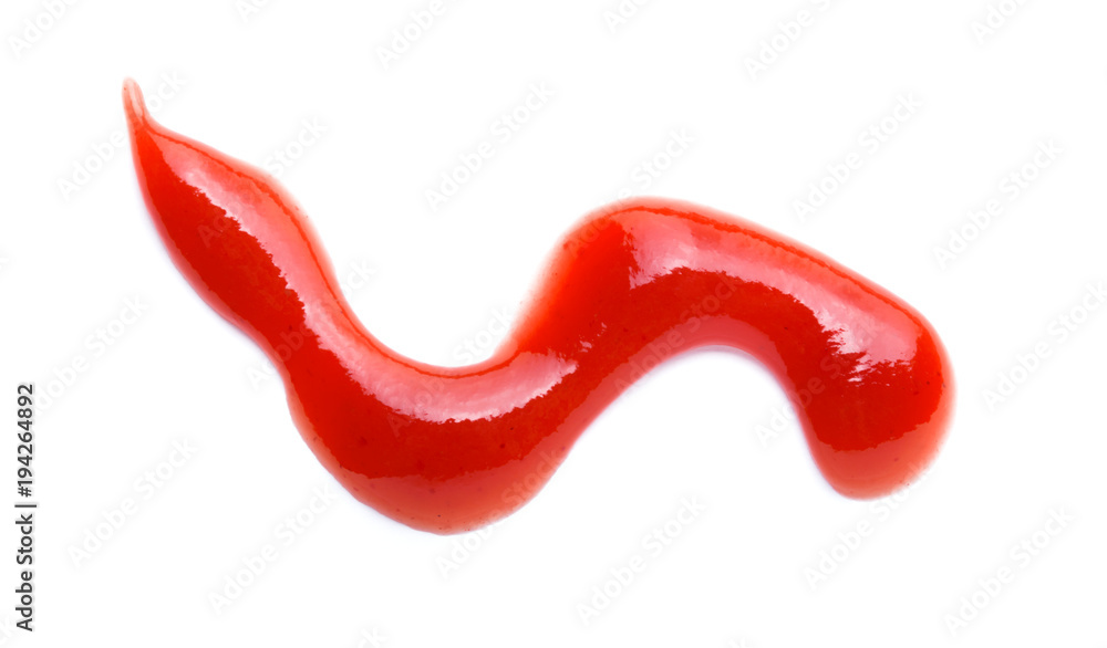 Closeup red ketchup tomato sauce isolated on white background Closeup red ketchup tomato sauce isolated on white background