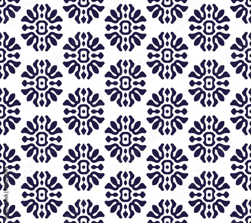 Vector damask seamless pattern background spiral curve round cross flower