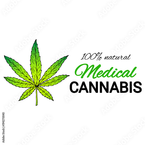 Illustration of medical cannabis. Suitable for use in the design of packaging, advertising, posters