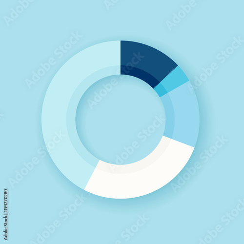 Blue vector pie donut chart diagram blank infographics design template