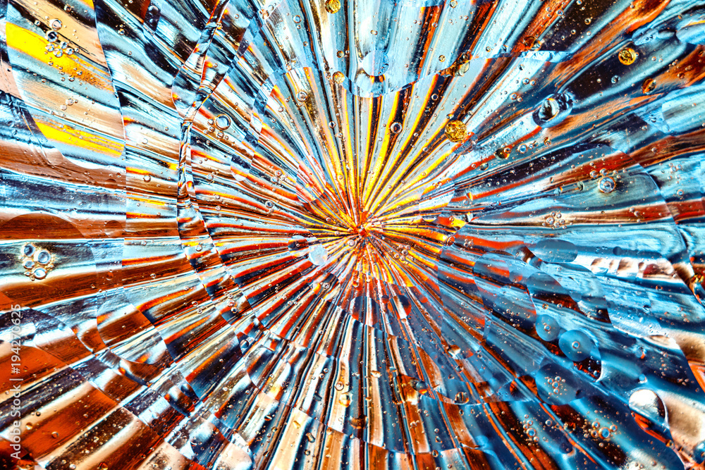 abstract colorful background, oil drops on water