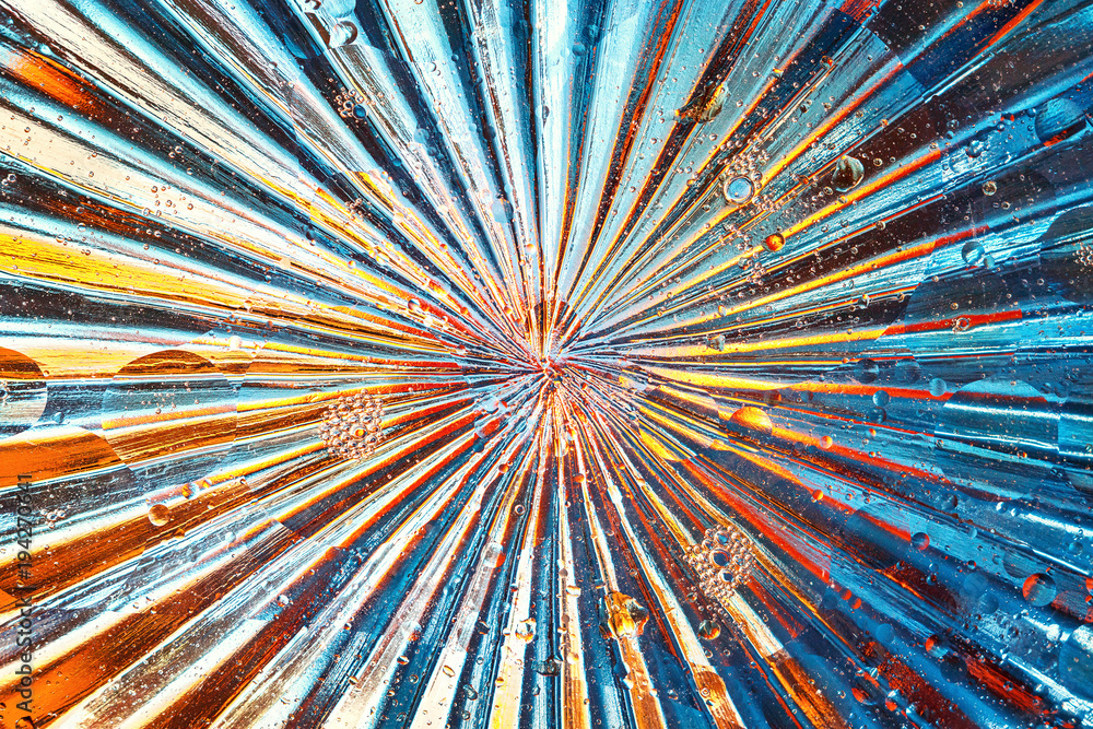 abstract colorful background, oil drops on water