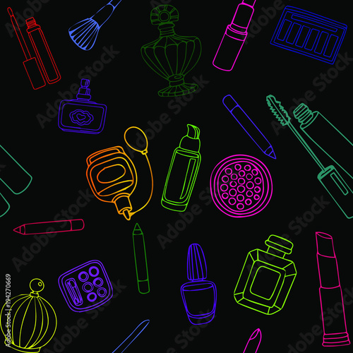 bright cosmetics, seamless pattern