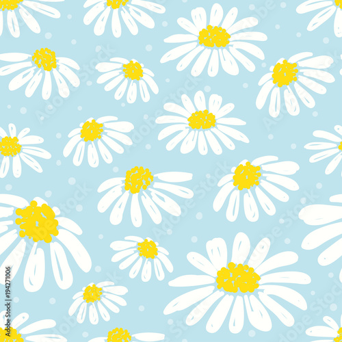 Obraz na plátne Seamless daisy pattern