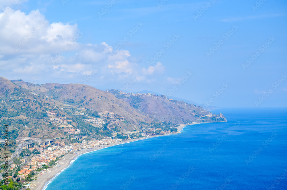 Beautiful Sicilian lanscape with sea shore
