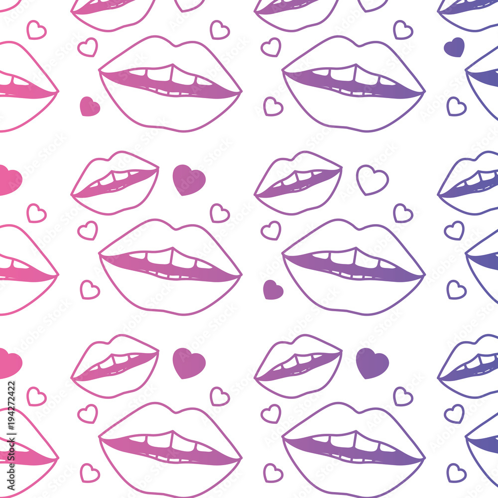 sensuality lips and hearts pattern background vector illustration design sensuality lips and hearts pattern background vector illustration design