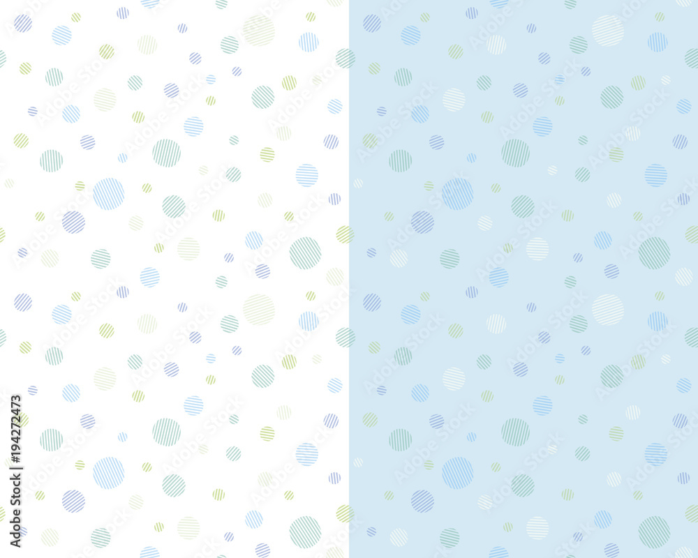 Pattern swatch, Very light color striped polka dots.（blue）