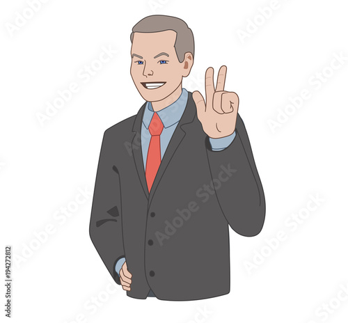 This is an illustration of smiling businessman