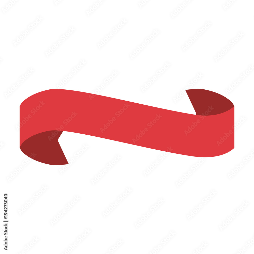 decorative ribbon icon over white background vector illustration