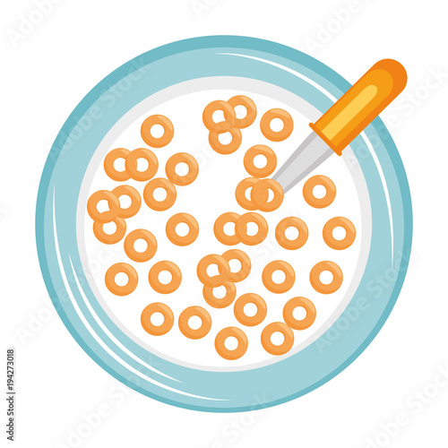 cereal bowl icon over white background vector illustration