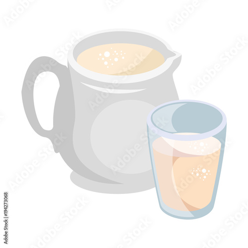 milk pitcher icon over white background vector illustration