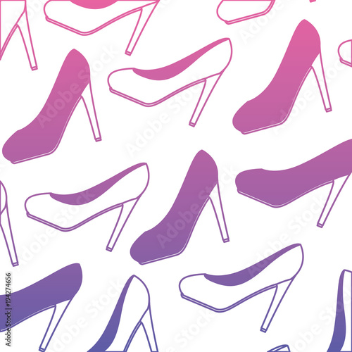 high heel shoe pattern background vector illustration design