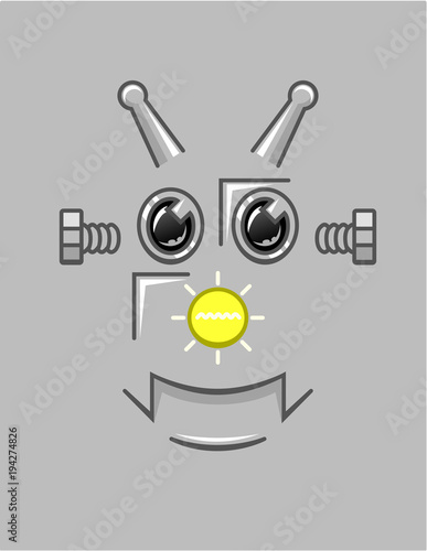 Cartoon robot face background
