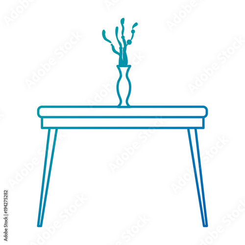 table with flower vase icon vector illustration design