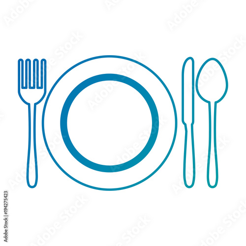 dish with cutleries icon vector illustration design