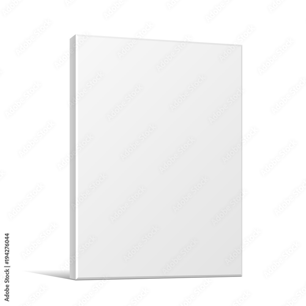 Blank Software Cardboard Or Plastic Package Box For Your Products. Mock Up, Template. Illustration On White Background. Advertising. Vector EPS10