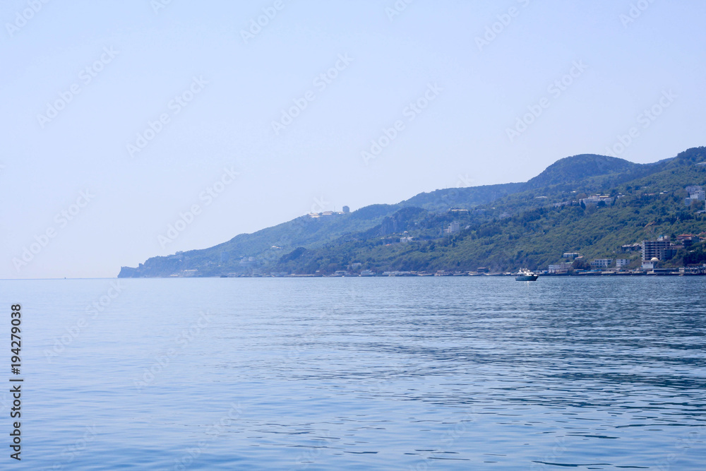 Mountains and the sea in summer