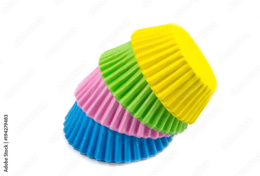 Colorful cupcake, paper cups, muffin cup isolated on white background, Stack of paper cupcakes, muffins on white background. Colorful cupcake, paper cups, muffin cup isolated on white background, Stack of paper cupcakes, muffins on white background.