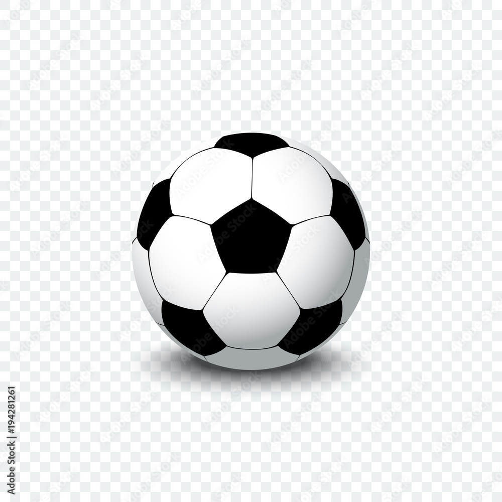 Vecteur Stock Soccer ball. Realistic football ball or soccer ball with  shadow on transparent background. Football ball icon. | Adobe Stock