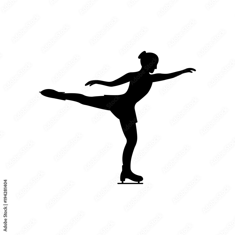 Women's figure skating. Isolated icon