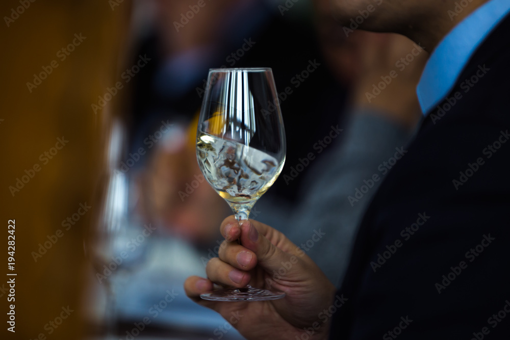 White Wine Glass - Close Up Scene White Wine Glass - Close Up Scene
