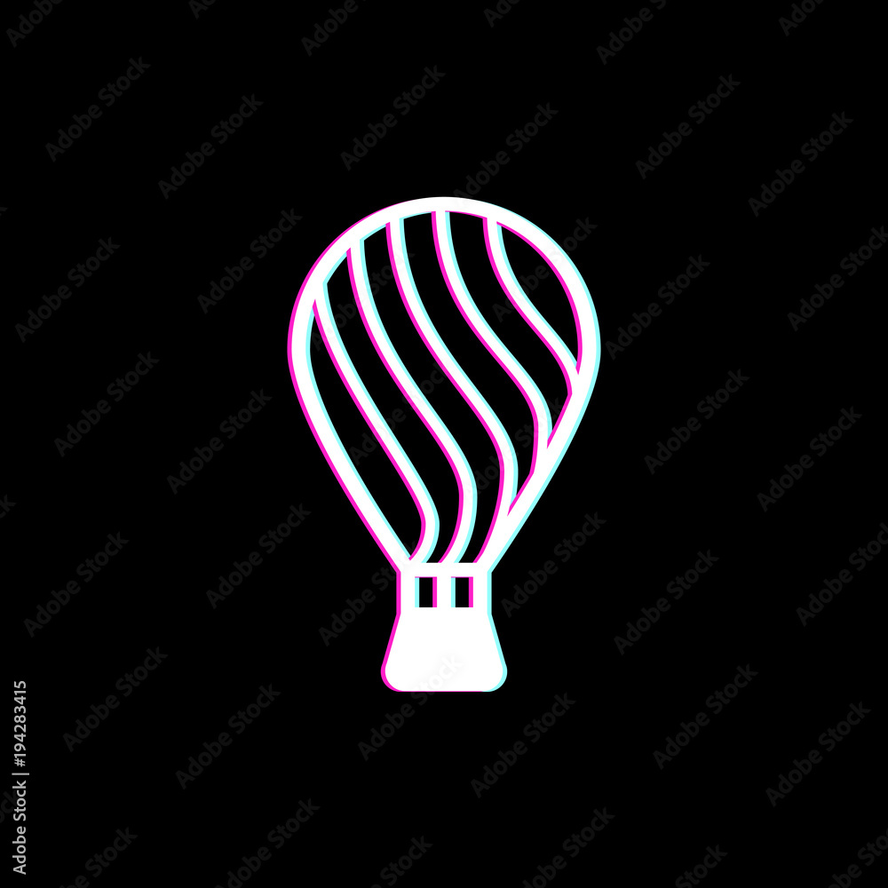 Obraz premium balloon air logo design with glitch effect on black background, balloon air design, balloon air vector