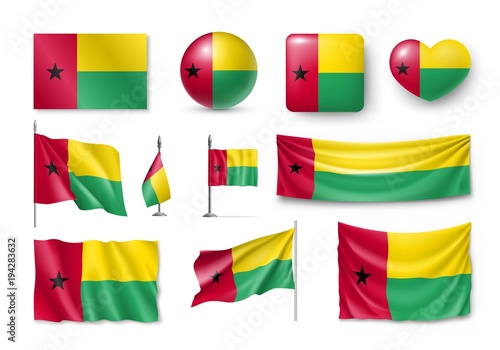 Set Guinea-Bissau flags, banners, banners, symbols, Realistic icon. Vector illustration of collection of national symbols on various objects and state signs Free Download Set Guinea-Bissau flags, banners, banners, symbols, Realistic icon. Vector illustration of collection of national symbols on various objects and state signs - GFXLoad