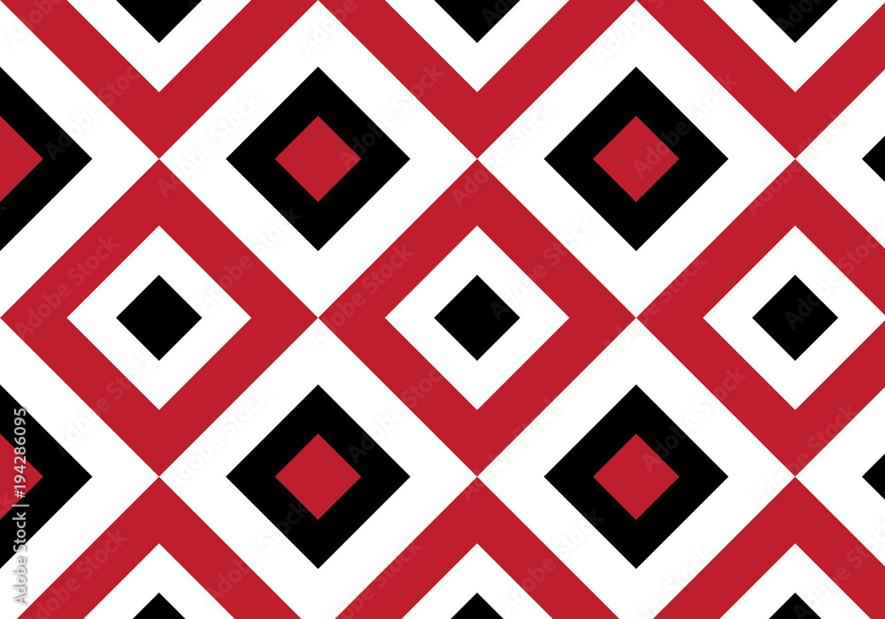 Red, white and black square vector pattern background Red, white and black square vector pattern background