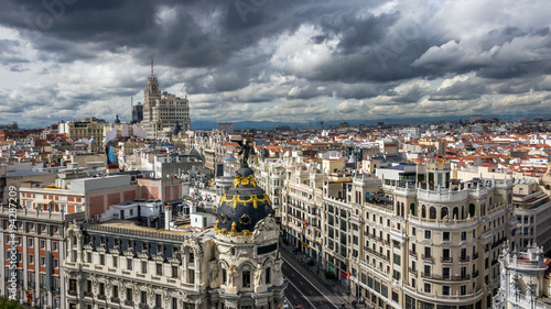View over the city of Madrid in Spain