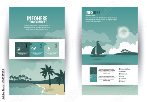 Beach and travel brochure infographic vector illustration graphic design