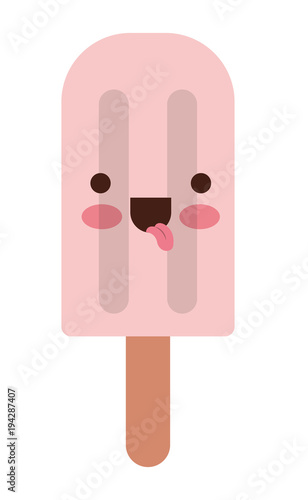 delicious ice cream palette kawaii character vector illustration design photo