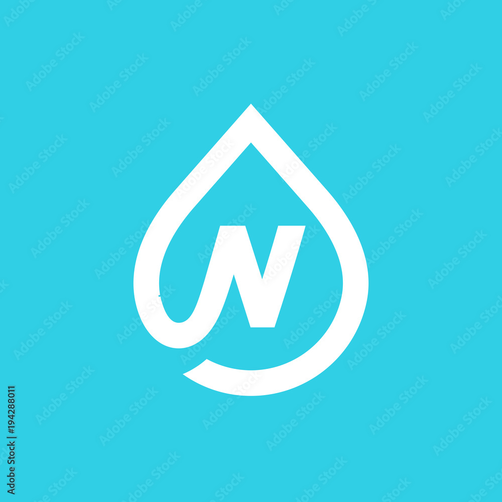 Letter N water drop logo icon design template elements Letter N water drop logo icon design template elements