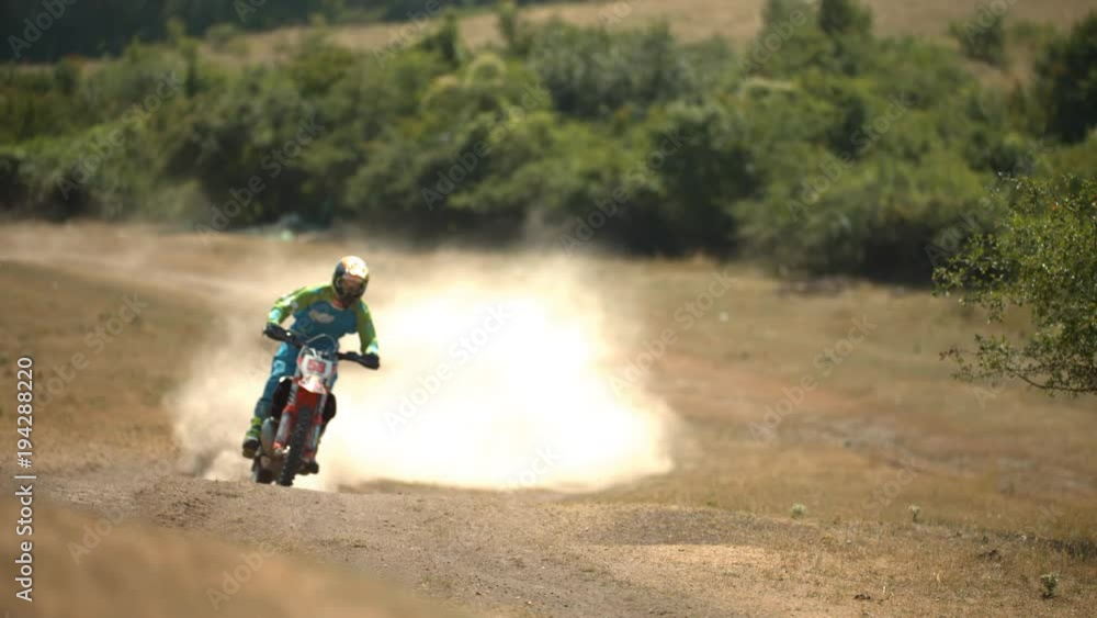 Rider on his motocross 