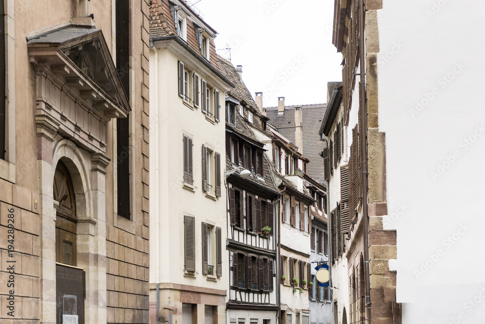 Street view of downtown in Mulhouse city, France
