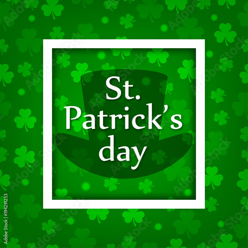 St.Patrick 's Day. Celebration. recreation. green. Clover. Print, for postcard and banner. For your design.