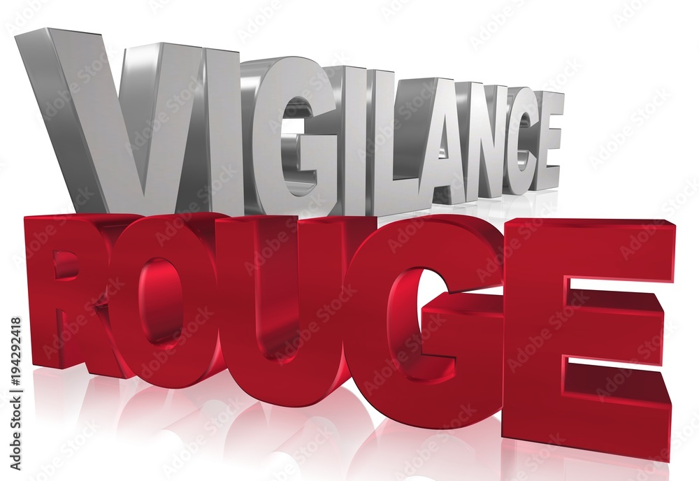 vigilance rouge couleur 3D fond blanc vigilance rouge couleur 3D fond blanc