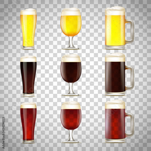 Set of beer in a glass