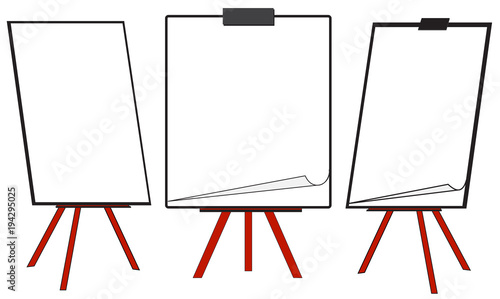 Three clean flipcharts