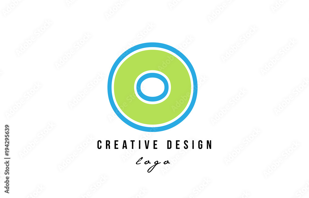 Obraz premium blue green alphabet letter o logo icon design