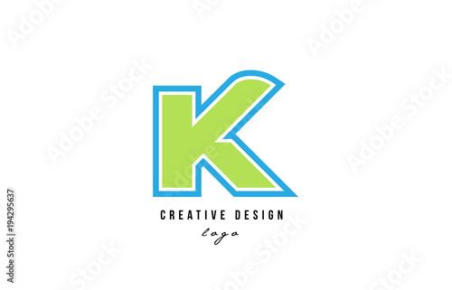Free Download blue green alphabet letter k logo icon design - GFXLoad