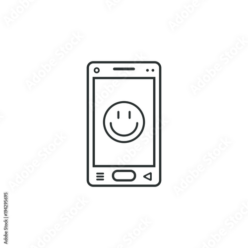 Free Download Black and white  illustration of smartphone with smile - GFXLoad