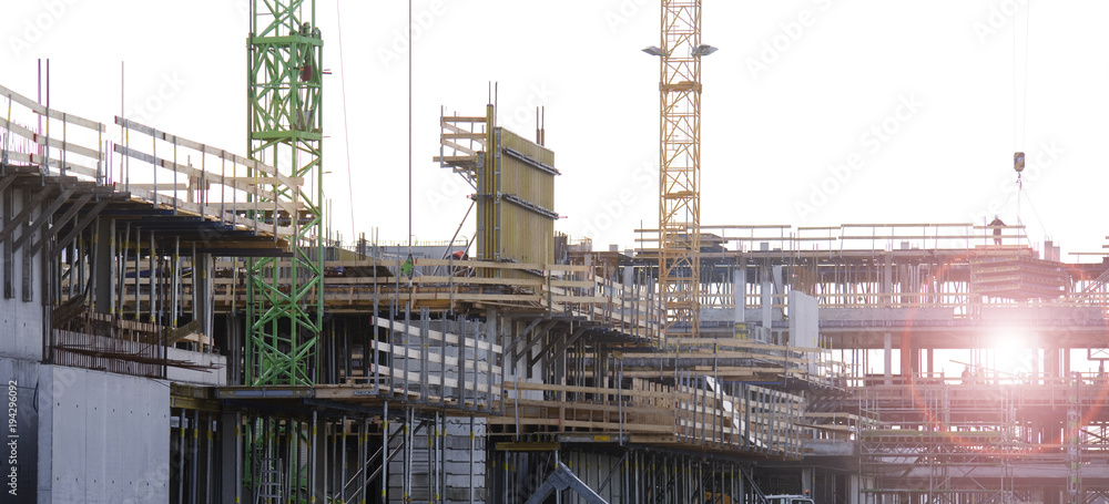 Baustelle, Neubau im Rohbau Baustelle, Neubau im Rohbau