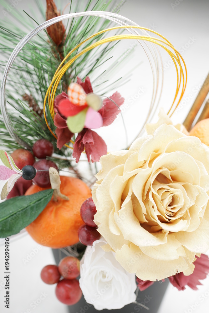 Fototapeta premium プリザーブドフラワー 正月飾り