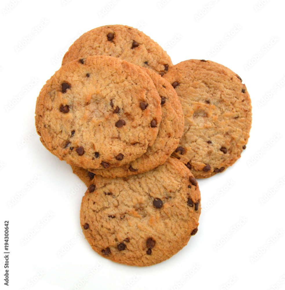 Extreme close-up image of chocolate chips cookies Extreme close-up image of chocolate chips cookies