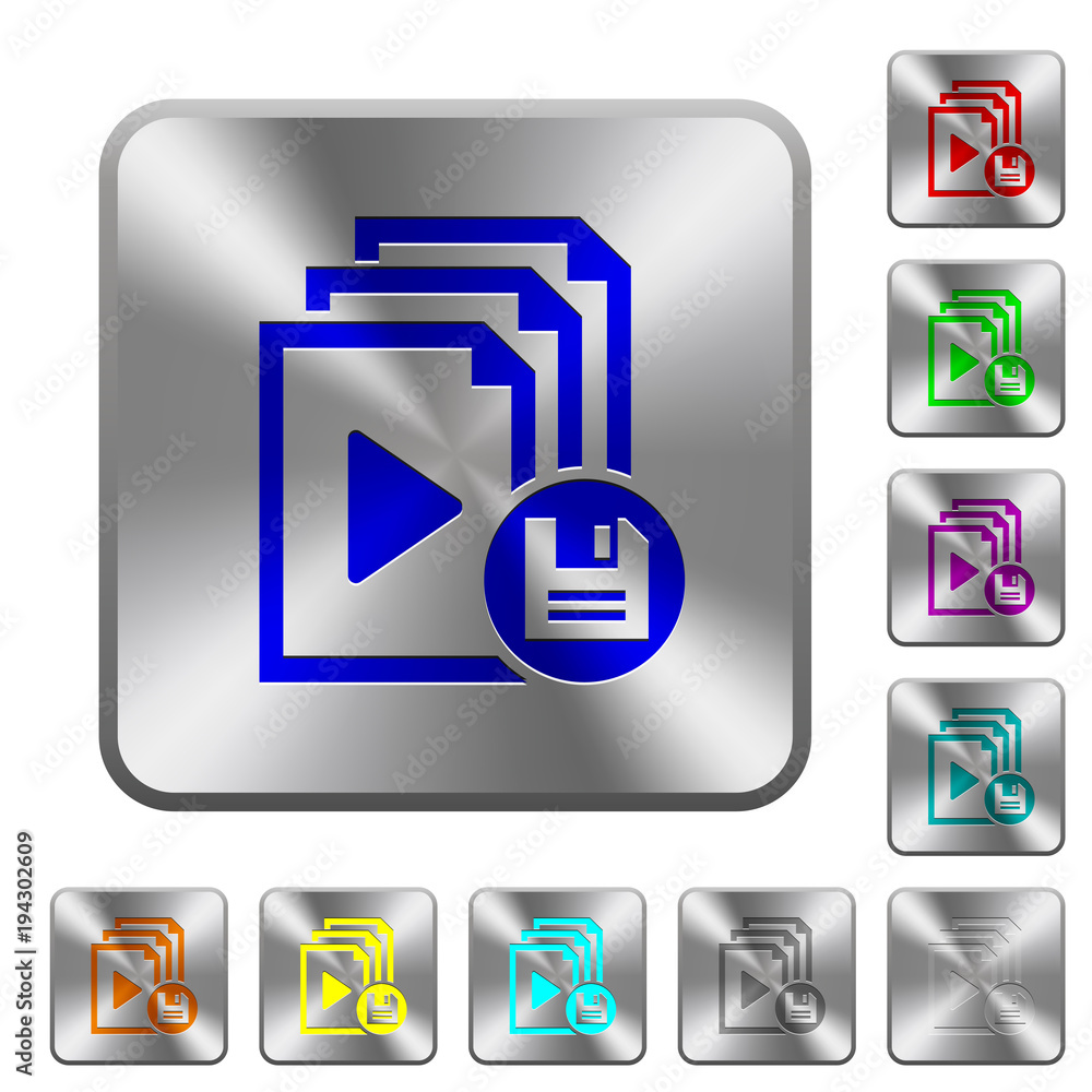 Save playlist rounded square steel buttons Save playlist rounded square steel buttons