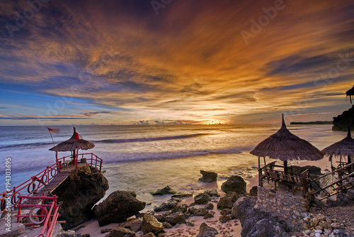 Sunset at Watu lawang Beach Yogyakarta, Java, Indonesia