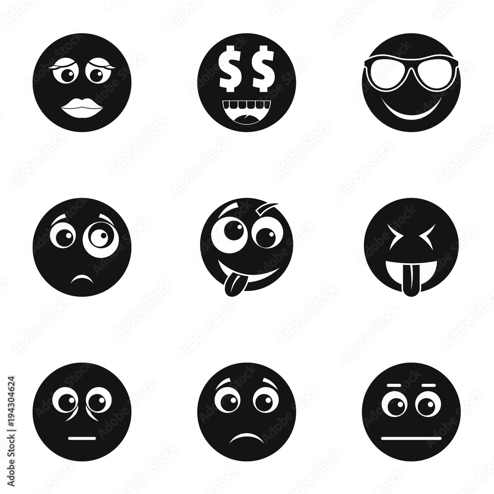 Physiognomy icons set. Simple set of 9 physiognomy vector icons for web isolated on white background Physiognomy icons set. Simple set of 9 physiognomy vector icons for web isolated on white background