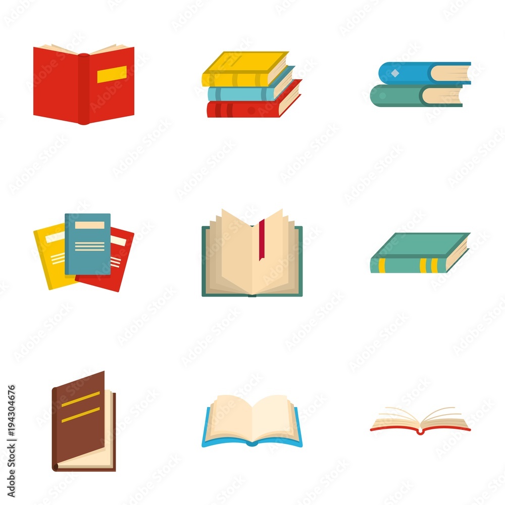 Reader icons set. Cartoon set of 9 reader vector icons for web isolated on white background