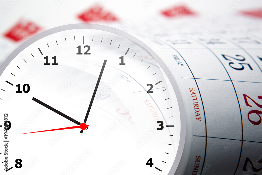 wall calendar with the number of days and clock wall calendar with the number of days and clock